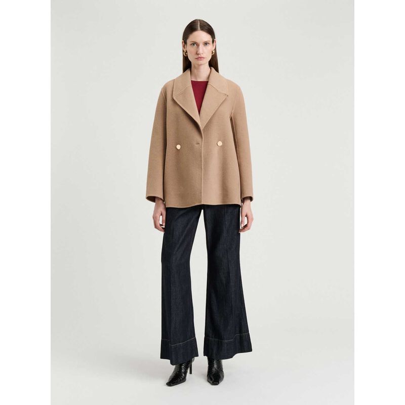 Veronika Maine Double Faced Wool Belted Short Coat image number 3